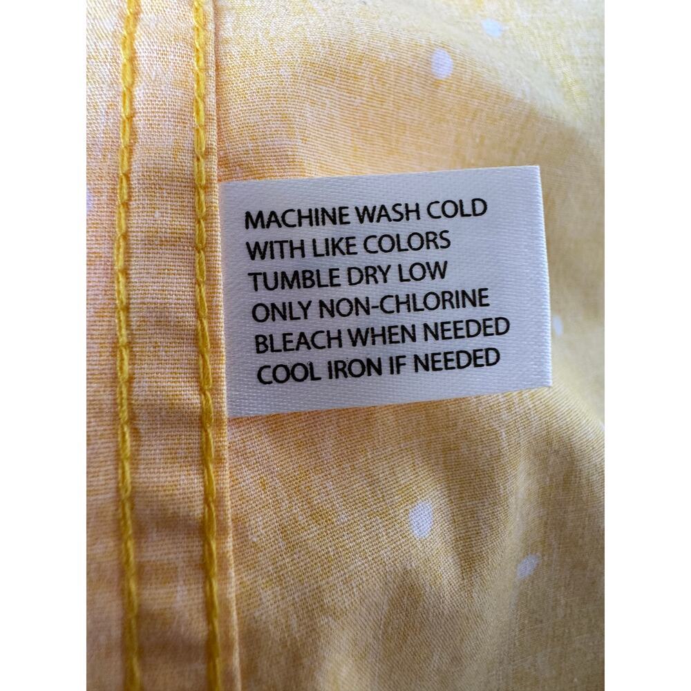 Woman's U.S. Polo Assn Yellow Polka Dot Button Down Shirt Stretch Cotton Medium - Picture 11 of 11
